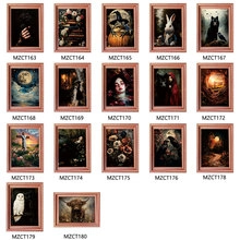 Grid view of 17 gothic Halloween acrylic mirror wall stickers with pumpkin and ghost motifs
