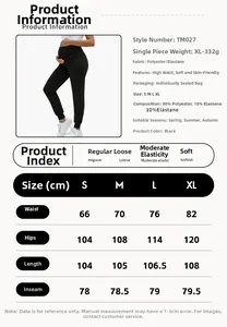 Detailed maternity jogger size chart with waist, hip, and length measurements in cm
