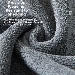 Macro detail of high-density microfiber cleaning cloth showing the lint-free woven texture