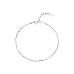 Elegant S925 sterling silver bean chain bracelet with spring clasp on white background