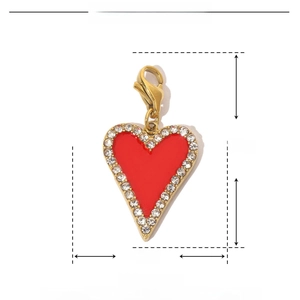 Technical drawing of heart pendant showing dimensions of 31mm height and 16mm width