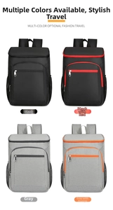 Outdoor insulated backpack collection in black, red, gray and orange color options