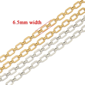 Gold and silver 304 stainless steel cross chains with 6.5mm width specification