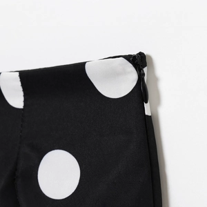 Fashionable high waist polka dot wide leg shorts with invisible side zipper closure