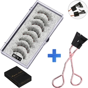 5 Pairs Magnetic Eyelash Set with Pink Applicator Tool and Professional Storage Box