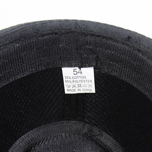Detail of inner cotton-polyester lining with size label and sweatband of the Panama hat