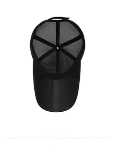 Interior view of breathable mesh trucker hat showing reinforced six-panel structure and seams