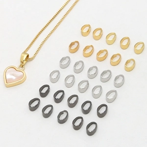 Gold and silver pendant clasp connectors for DIY jewelry making in multiple colors