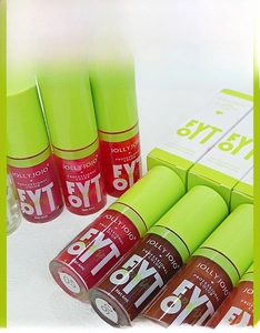 Close-up of JOLLY JOJO lip gloss showing glossy textures in shades 05 and 06