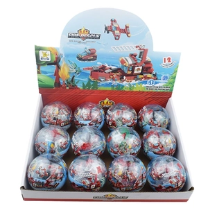 Fire Rescue building block eggs set with 12 pieces of fire vehicle model toys for kids