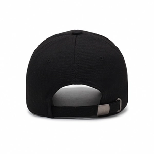 Casquette de baseball noire classique en toile texturée avec boucle de réglage en métal