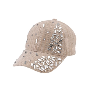 Rhinestone Corduroy Baseball Cap Korean Style Winter Warm Outdoor Sun Hat For Women
