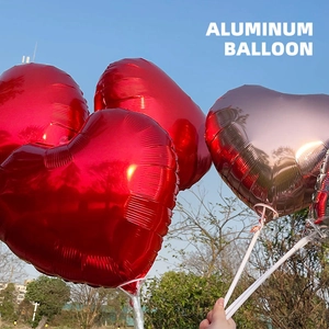 Red and rose gold 18-inch heart-shaped aluminum foil balloons for wedding decoration
