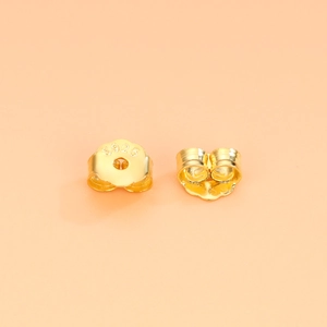 S925 sterling silver butterfly earring backs in 18k gold plating for earring studs