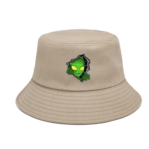 Bob en coton kaki avec motif alien mignon pour la protection solaire en extérieur