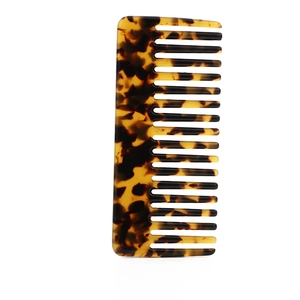 Retro acetate wide-tooth hair comb with elegant tortoise shell pattern and glossy finish