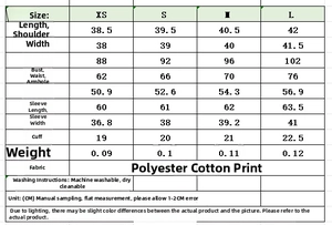 Detailed size chart for plaid crop top showing XS to L measurements in centimeters
