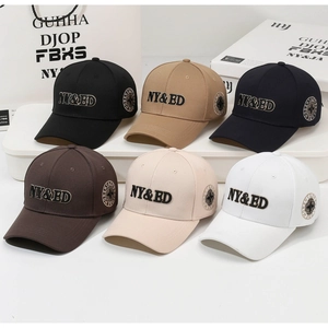 Detailed collection of hard-top baseball caps in six colors with high-density 3D embroidery