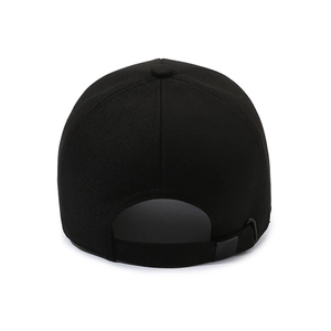 Classic black baseball cap for men with adjustable back strap and breathable cotton fabric