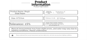 Detailed product specification chart for waterproof matte flower wrapping paper sheets