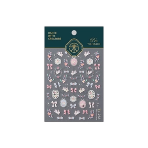 3D bow and rabbit nail art stickers with embossed floral designs TL-268 series
