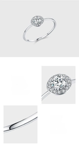 Macro shot of S925 hallmark on silver ring with sparkling pave set cubic zirconia stones