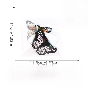 Detailed dimensions of 10pcs colorful butterfly embroidery patches with size and weight info