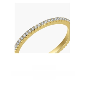 Detail of 925 sterling silver ring with micro-pave zirconia in gold finish