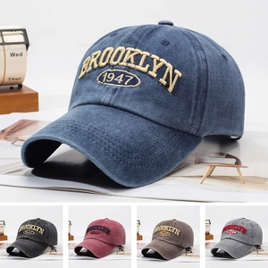 Casquette De Baseball En Coton Lavé Vintage Broderie Brooklyn 1947 Chapeau De Soleil Ajustable Pour Hommes Femmes Streetwear