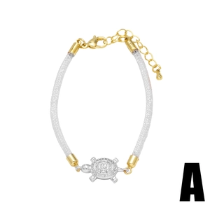 Chic 18k gold plated mesh bracelet featuring a sparkling zircon turtle charm for women