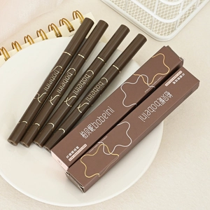 Waterproof 0.05mm slim liquid eyeliner set in brown for long-lasting precise makeup