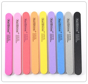 9-piece colorful straight sponge nail files with grit S100/180 washable design