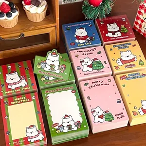 Cartoon puppy Christmas card set with holiday motifs on premium cardstock backing