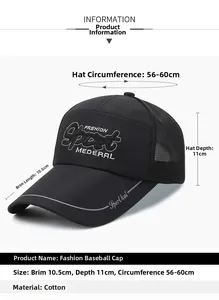 Detailed view of breathable mesh mesh and cotton fabric on a black baseball cap