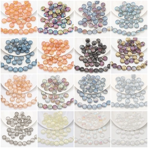 Spiral pattern crystal glass beads in 16 colors for DIY jewelry making and handmade crafts
