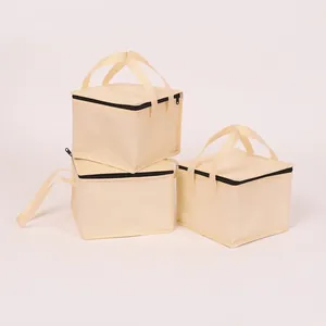 Thermal Insulation Bag Cake Carrier Non-woven Fabric Aluminum Foil Lining Large Capacity Zippered Takeaway Picnic Bag