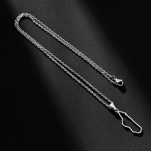 Close-up of Madagascar island outline pendant on a silver stainless steel chain