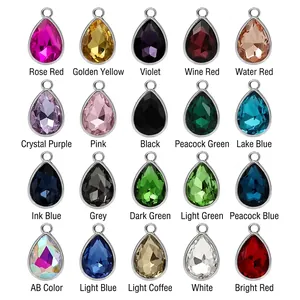 Set of 20 assorted colorful teardrop crystal pendants for DIY jewelry making and crafts