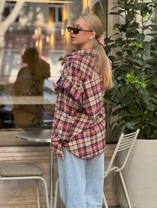 Veste chemise à carreaux vintage pour femme en flanelle rouge et noire pour tenue d'automne