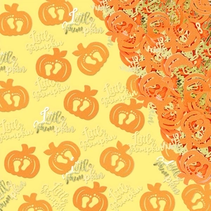 Confetti Pumpkin Shape With Baby Footprints Little Pumpkin Glitter Paper For Thanksgiving Birthday Party Baby Shower Decor