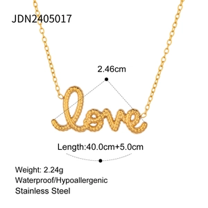 Detail view of the love letter pendant showing exact dimensions and necklace weight