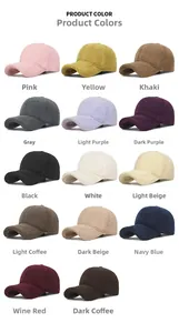 Multiple color options for warm lamb wool baseball caps with soft fleece texture