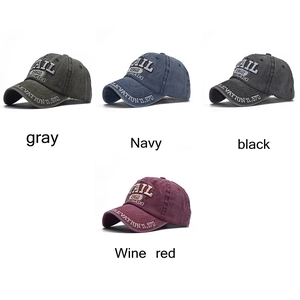 Washed cotton baseball cap with 1962 embroidery in grey, navy, black and burgundy