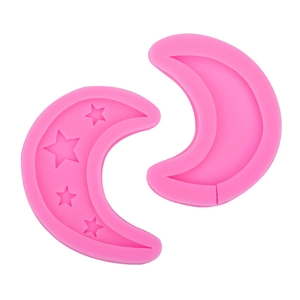 Stampo in silicone rosa per lecca-lecca a forma di luna e stella per dolci e fai-da-te