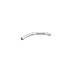 Polished S925 sterling silver square curved tube spacer bead for DIY jewelry making