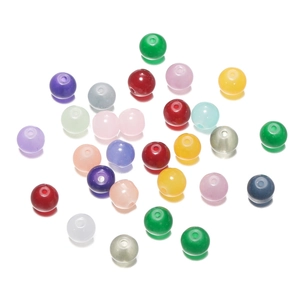 Detailed view of 8mm colorful imitation jade glass beads with holes for DIY jewelry