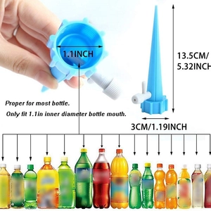 Blue plastic automatic irrigation dripper with adjustable valve and 5.32 inch length