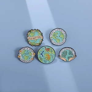 Cartoon Earth Series Enamel Pin Eco Friendly Zinc Alloy Brooch Badge For Women Men Clothes Backpack Decorative Accessory