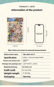 Size comparison and specifications for Infeel.Me 2.5D architectural house stickers set