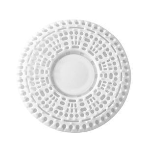 White silicone sink drain cover with small holes for hair filtering and clog prevention